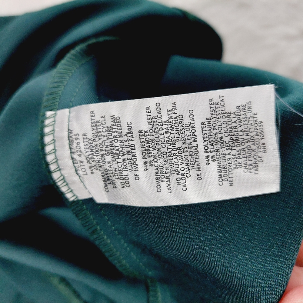 New XScape Off the Shoulder Scuba Crepe Column Gown in Pine Green P3636 - Picture 9 of 10